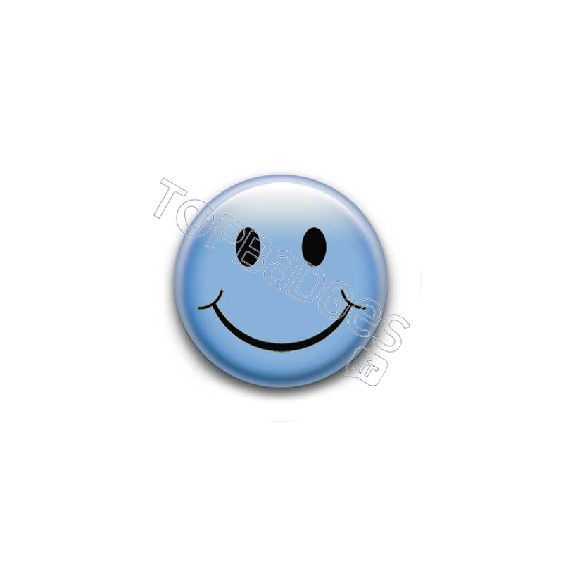 Badge : Smiley bleu
