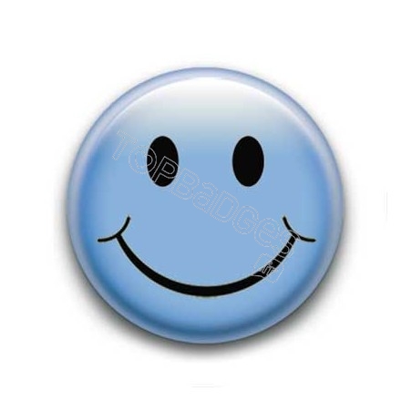 Badge : Smiley bleu