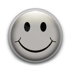 Badge : Smiley gris