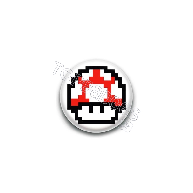 Badge : Champignon Mario, rouge