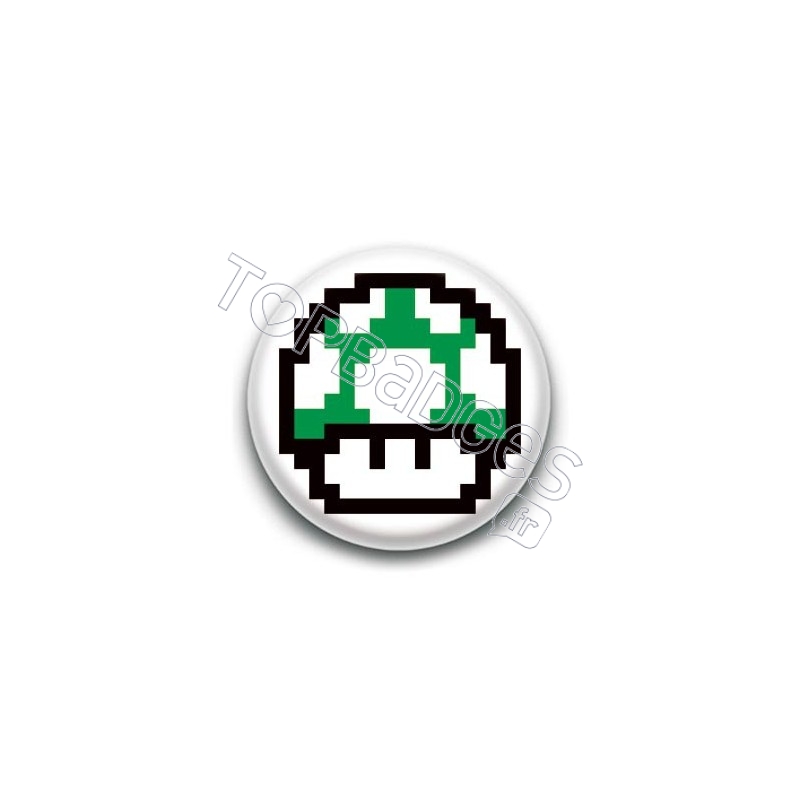 Badge Champignon Vert Mario