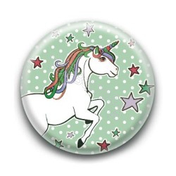 Badge : Licorne, fond vert