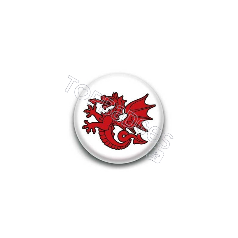Badge Symbole Dragon Rouge Breton