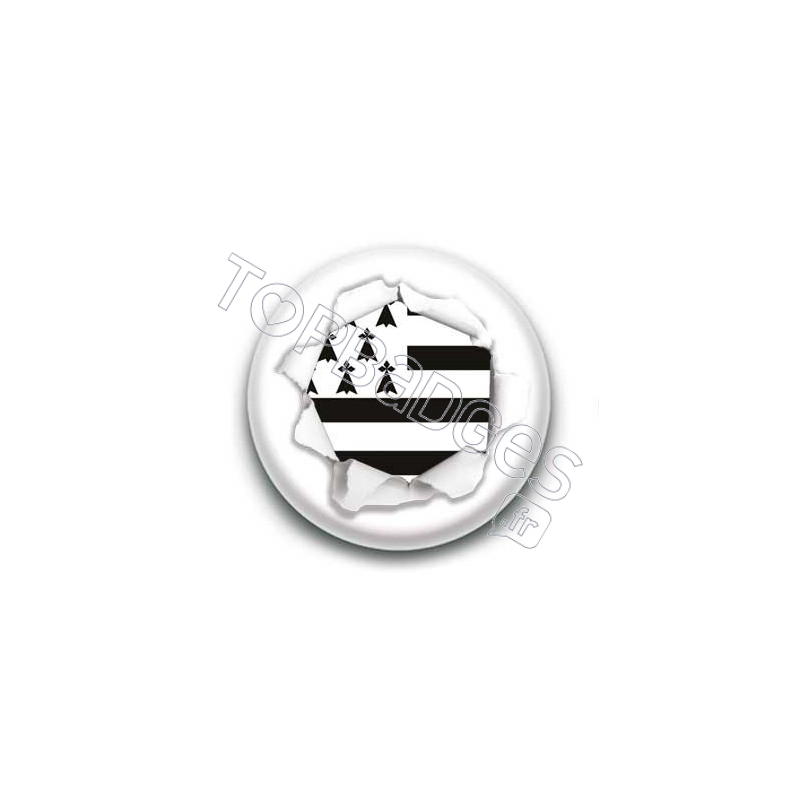 Badge Déchirure Drapeau Breton