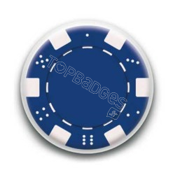 Badge Jeton Poker Bleu