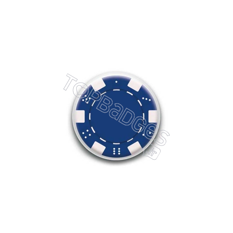Badge Jeton Poker Bleu