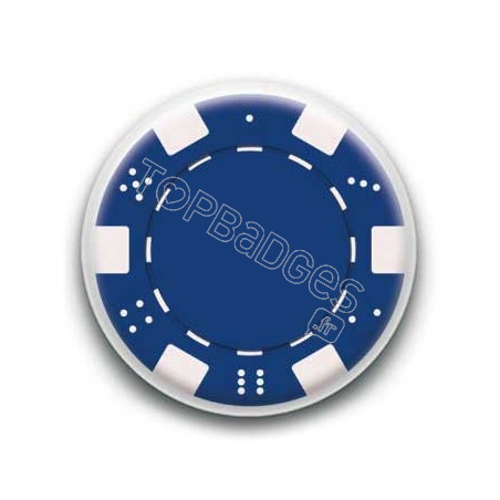 Badge Jeton Poker Bleu