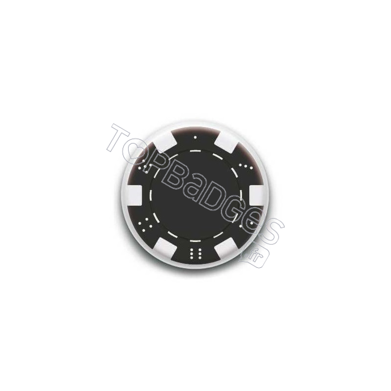 Badge Jeton Poker Noir