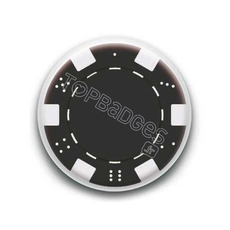 Badge Jeton Poker Noir