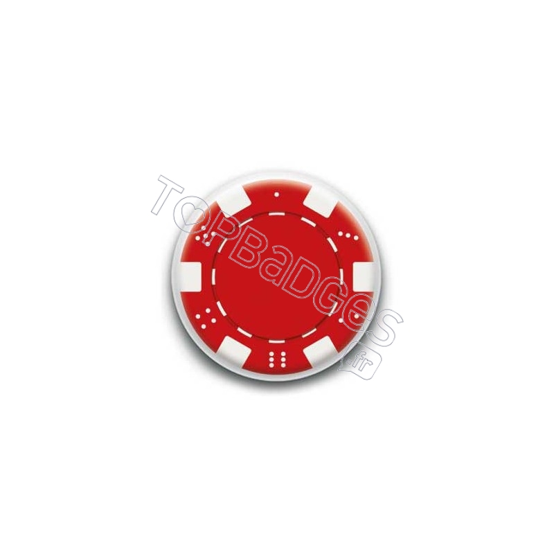Badge Jeton Poker Rouge