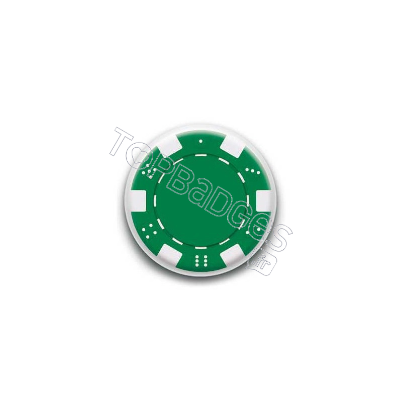 Badge Jeton Poker Vert