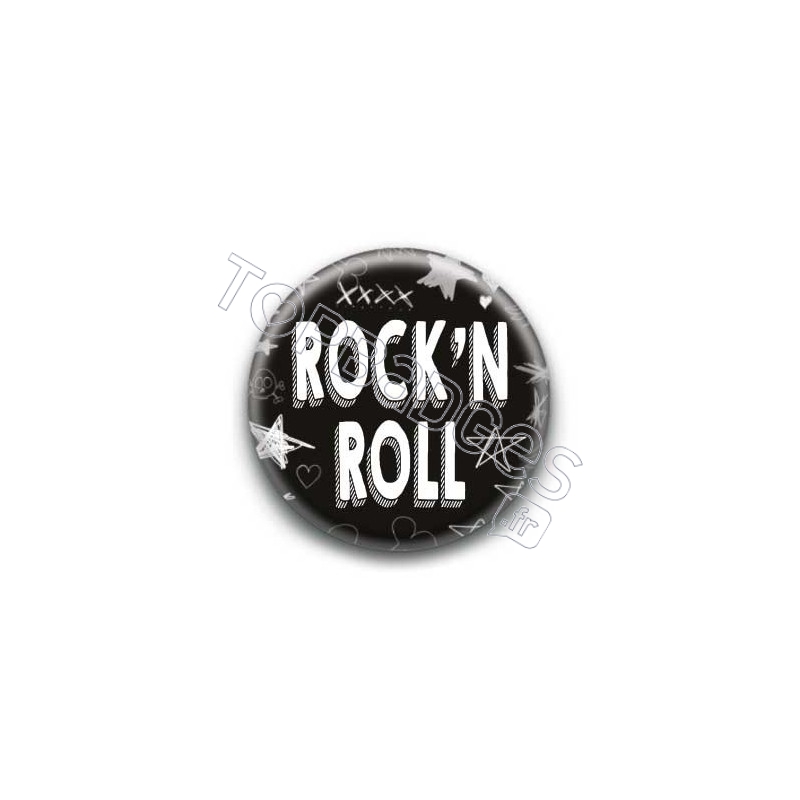 Badge Rock'N Roll Blanc