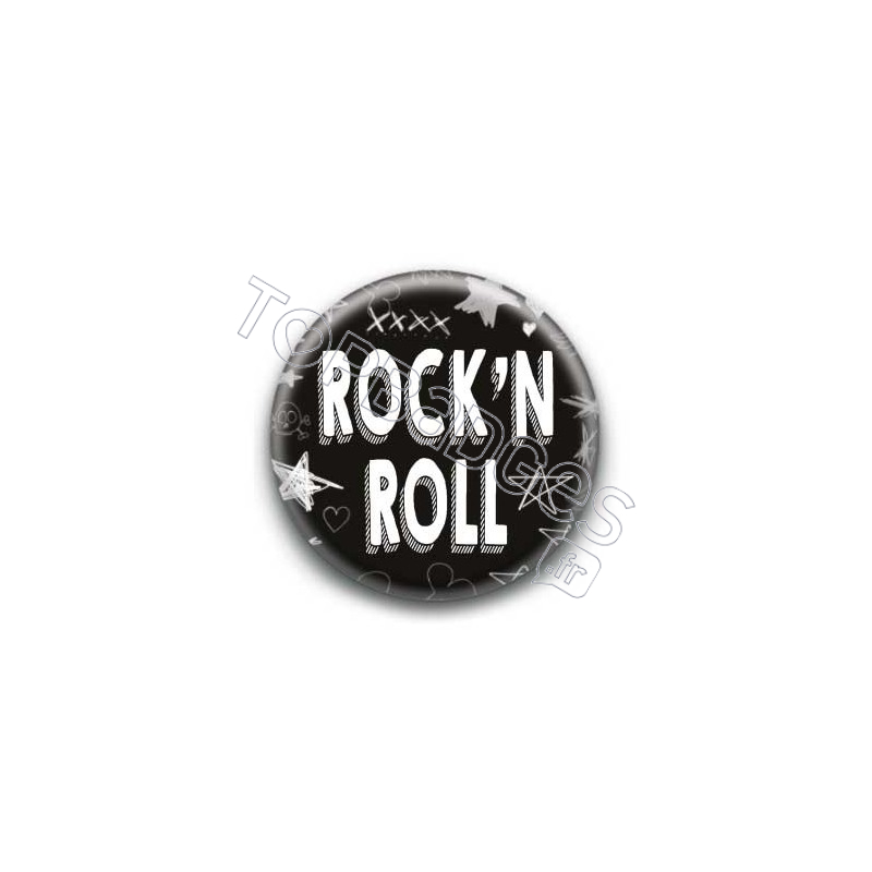 Badge Rock'N Roll Blanc