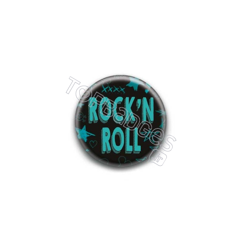 Badge Rock'N Roll Bleu