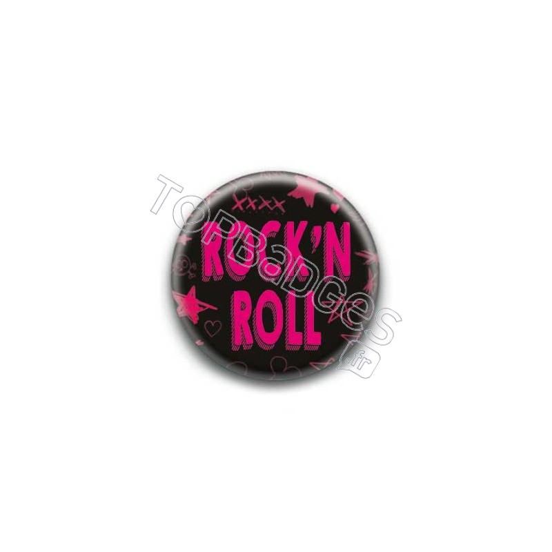 Badge Rock'N Roll Rose