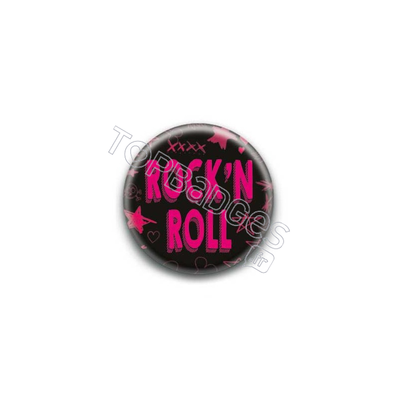 Badge Rock'N Roll Rose