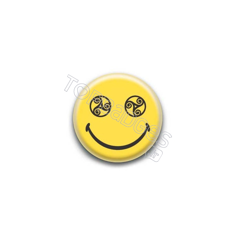 Badge : Smiley triskel jaune