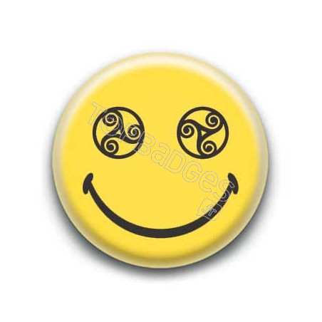 Badge : Smiley triskel jaune