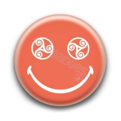 Badge : Smiley triskel orange