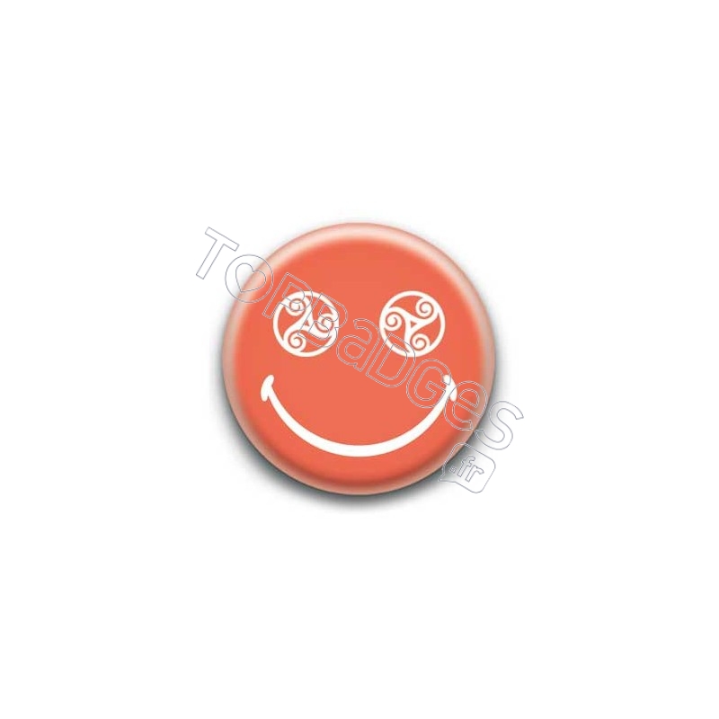 Badge : Smiley triskel orange