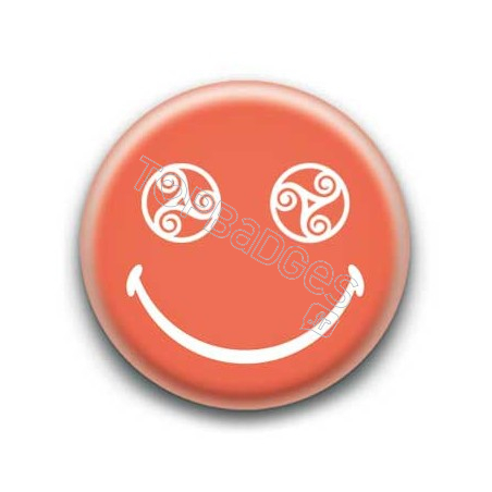 Badge : Smiley triskel orange