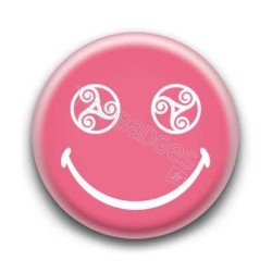 Badge : Smiley triskel rose