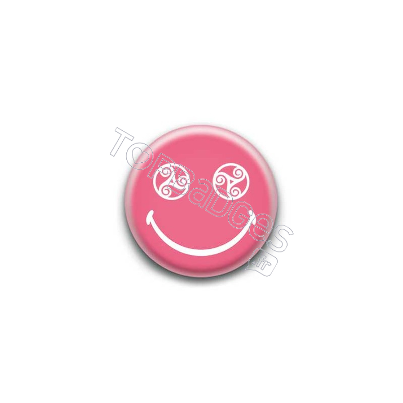 Badge : Smiley triskel rose