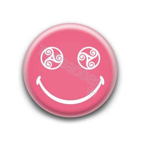 Badge : Smiley triskel rose