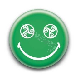 Badge : Smiley triskel vert