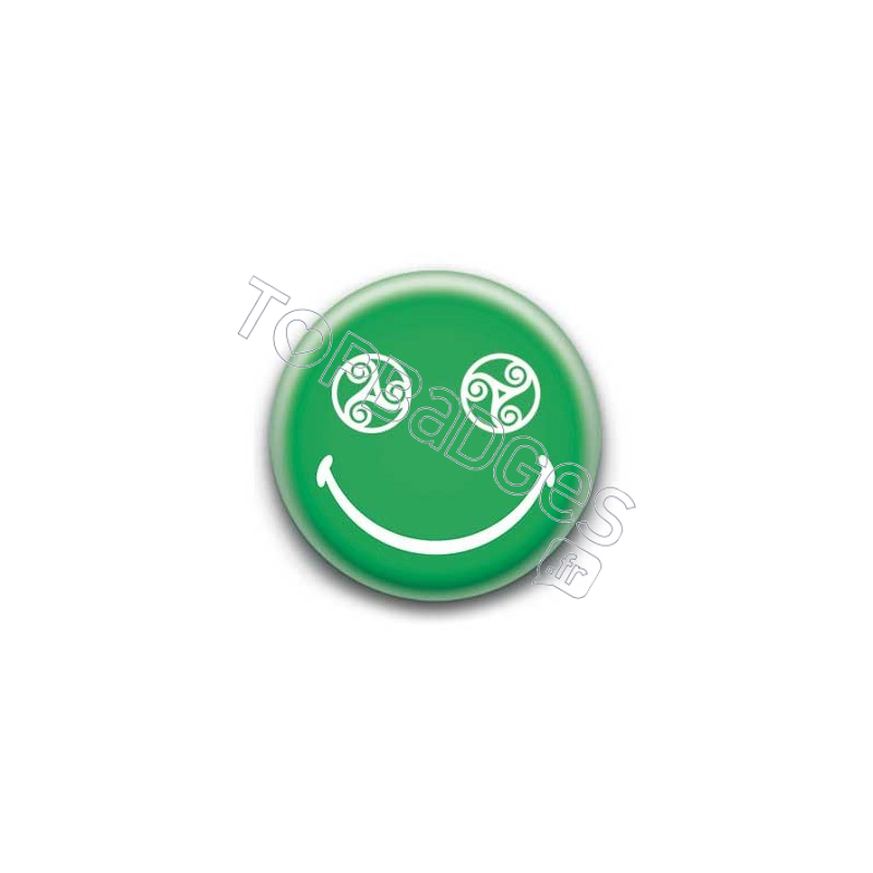 Badge : Smiley triskel vert