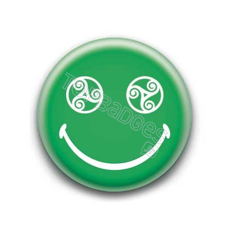 Badge : Smiley triskel vert