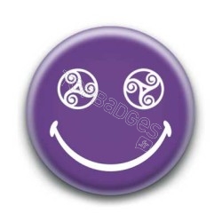 Badge : Smiley triskel violet