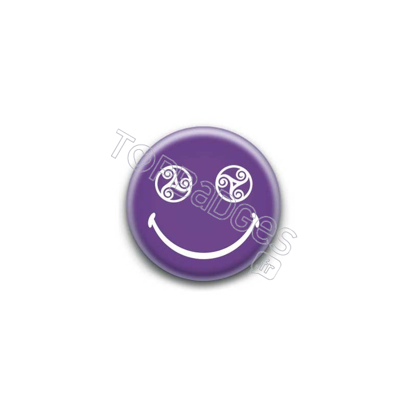 Badge : Smiley triskel violet