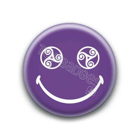 Badge : Smiley triskel violet