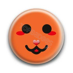 Badge : Smiley chat orange