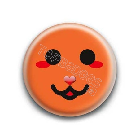 Badge : Smiley chat orange
