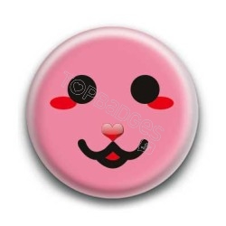 Badge : Smiley chat rose