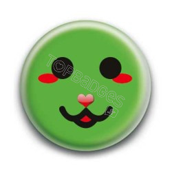 Badge : Smiley chat vert