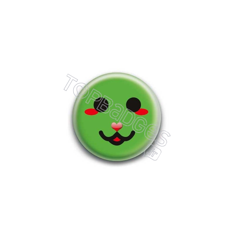 Badge : Smiley chat vert