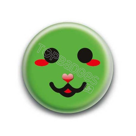 Badge : Smiley chat vert