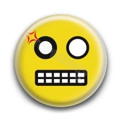 Badge : Smiley colère jaune