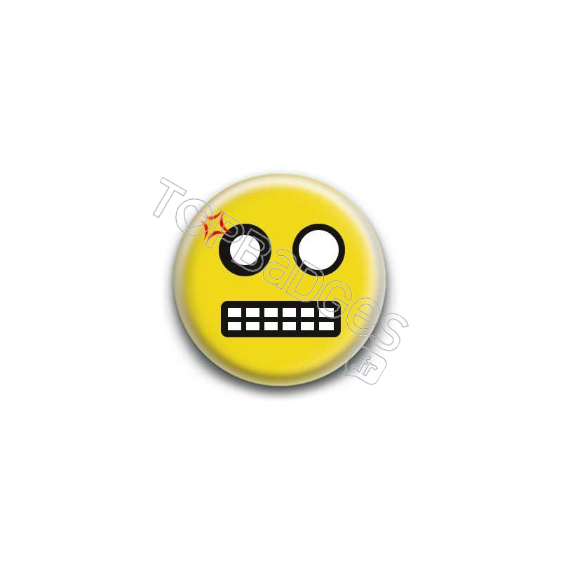 Badge : Smiley colère jaune