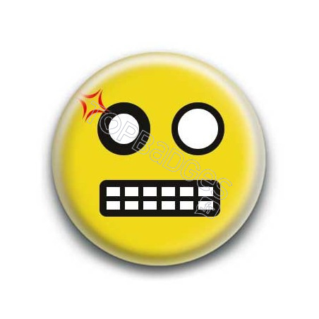 Badge : Smiley colère jaune