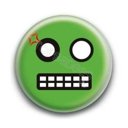 Badge : Smiley colère vert