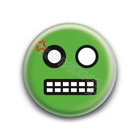 Badge : Smiley colère vert
