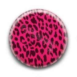 Badge Leopard Fushia Noir