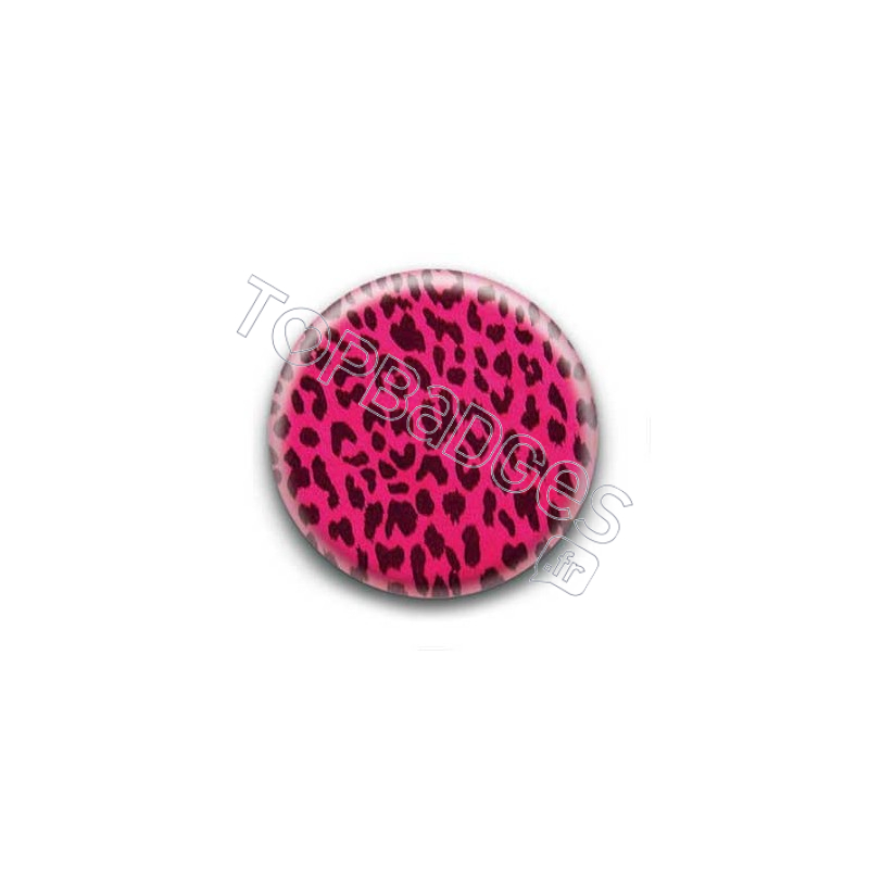 Badge Leopard Fushia Noir