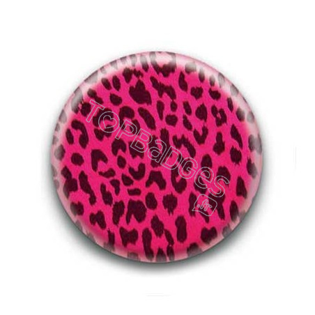 Badge Leopard Fushia Noir