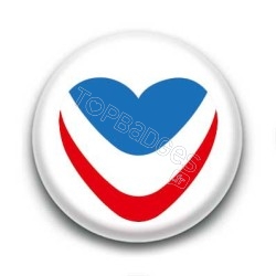 Badge coeur bleu blanc rouge