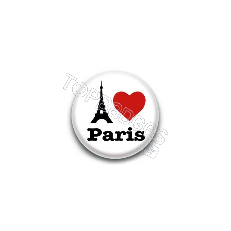 Badge I Love Paris avec Tour Eiffel